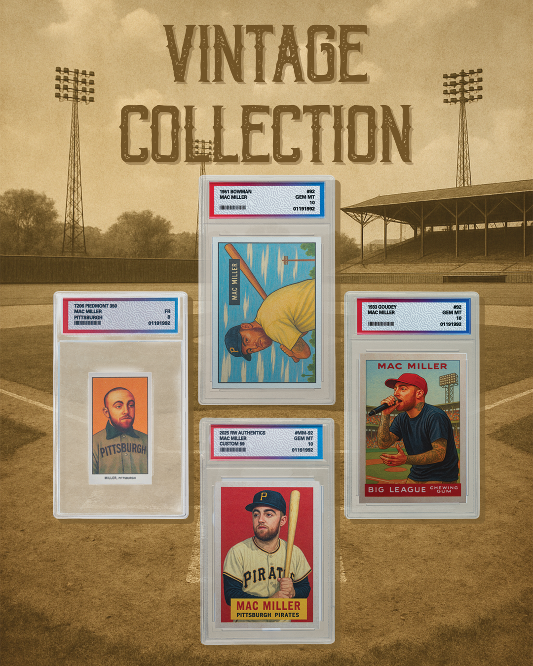 Mac Miller Vintage 4-Card Set