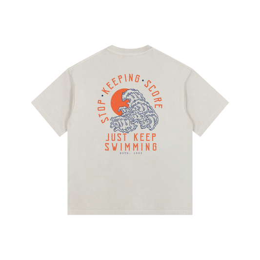 Just Keep Swimming Vintage Washed Oversized Cotton T-Shirt